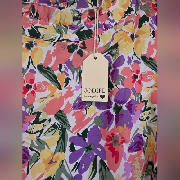 JODIFL Multicolor Floral Babydoll Sleeveless Dress Size Large - Picture 6 of 7